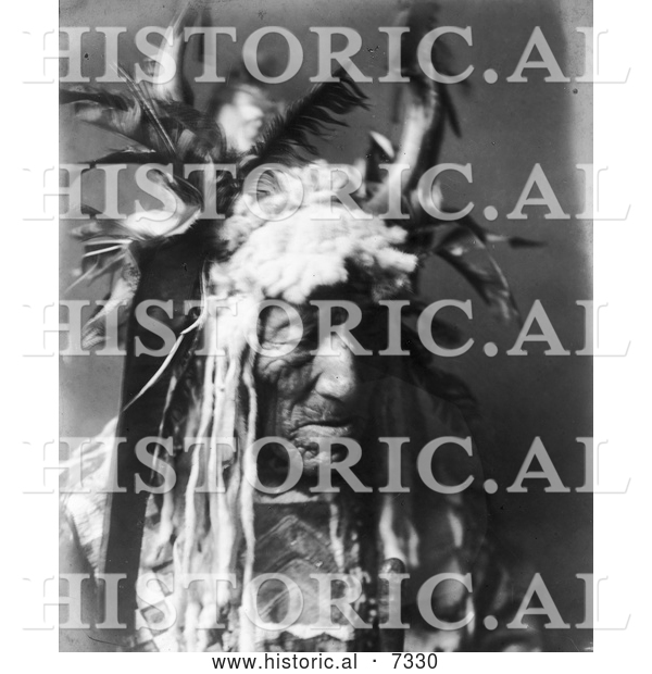Historical Photo of Lean Wolf, a Hidatsa Native American Man 1908 - Black and White