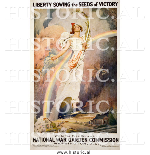 Historical Photo of Liberty with a Rainbow - Vintage Military War Poster