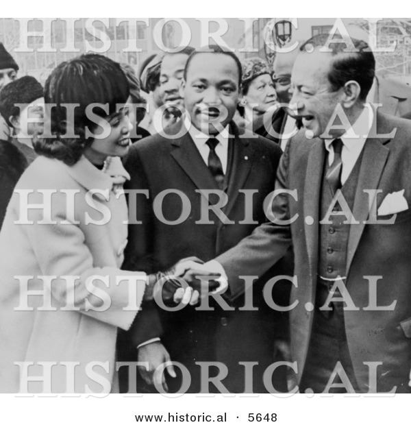 Historical Photo of Martin Luther King Jr. and Coretta King with Robert Wagner - Black and White Version
