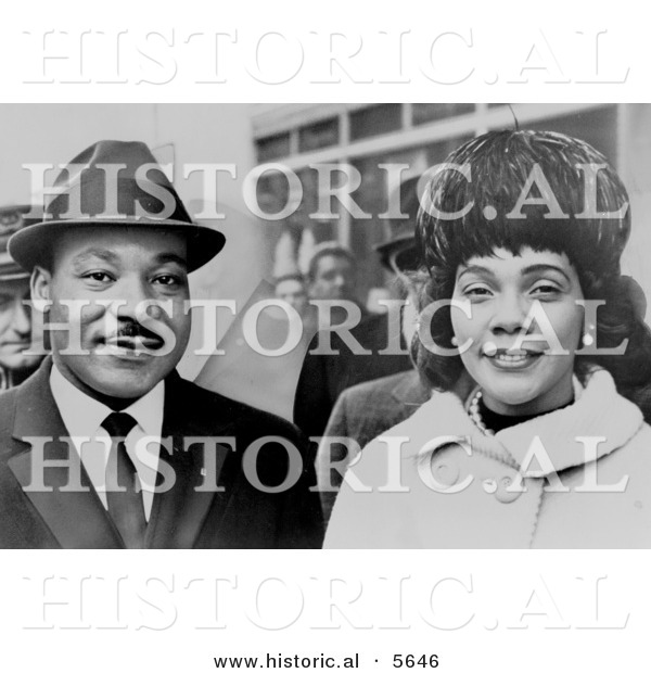 Historical Photo of Martin Luther King Jr. and Coretta Scott King - Black and White Version