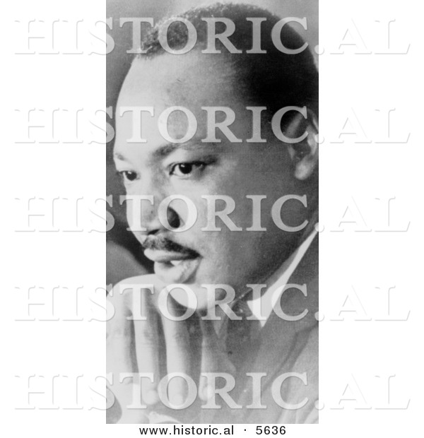 Historical Photo of Martin Luther King Jr. Portrait - Black and White Version