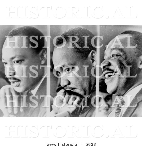 Historical Photo of Martin Luther King Jr. Profile Series of 3 - Black and White Version