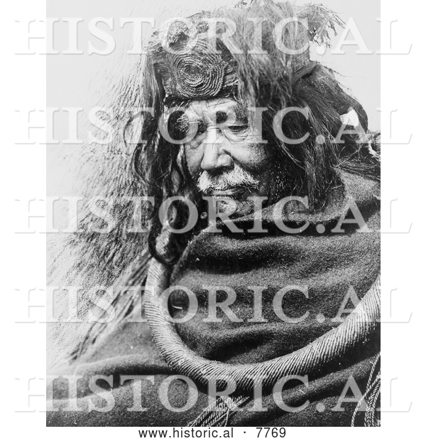 Historical Photo of Nakoaktok Man 1910 - Black and White