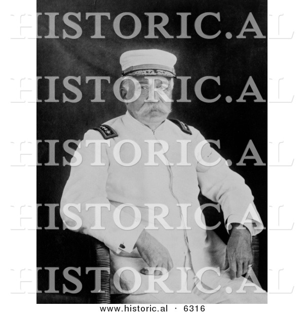 Historical Photo of Navy Admiral: George Dewey - Black and White Version