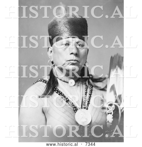 Historical Photo of Osage Native American Chief Called Bacon Rind 1913 - Black and White