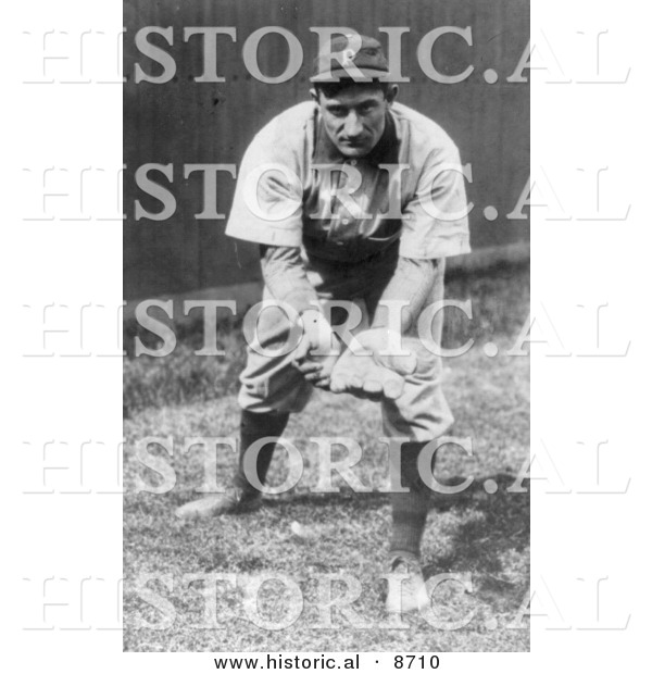 Historical Photo of Pittsburgh Pirates Baseball Team’s Shortstop, Honus Wagner, 1909 - Black and White Version