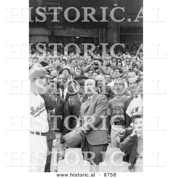 Historical Photo of President Richard Milhous Nixon Tossing a Baseball - Black and White Version