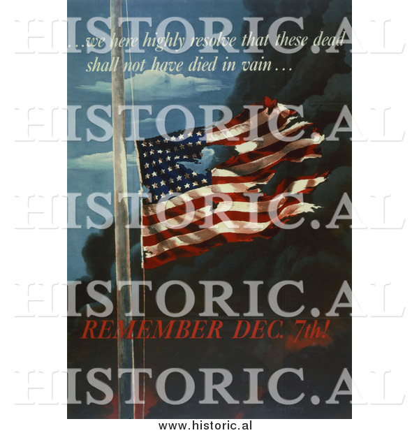 Historical Photo of Remember December 7th! - Vintage Military War Poster 1942