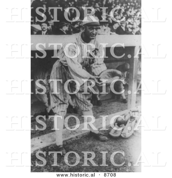 Historical Photo of Shoeless Joe Jackson, Player of the Chicago White Sox Baseball Team, 1919 - Black and White Version