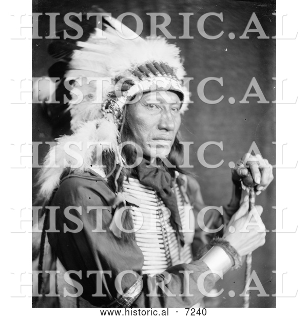 Historical Photo of Sioux Indian Man Named Kills Close to the Lodge 1900 - Black and White