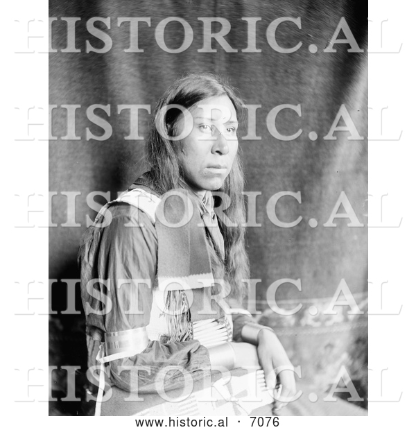 Historical Photo of Sioux Indian Man Named Sammy Lone Bear 1900 - Black and White