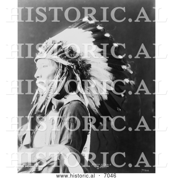 Historical Photo of Sioux Indian Named Afraid of Eagle 1898 - Black and White
