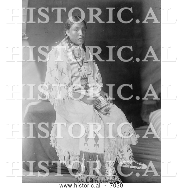 Historical Photo of Sioux Indian, Red Elk Woman 1907 - Black and White