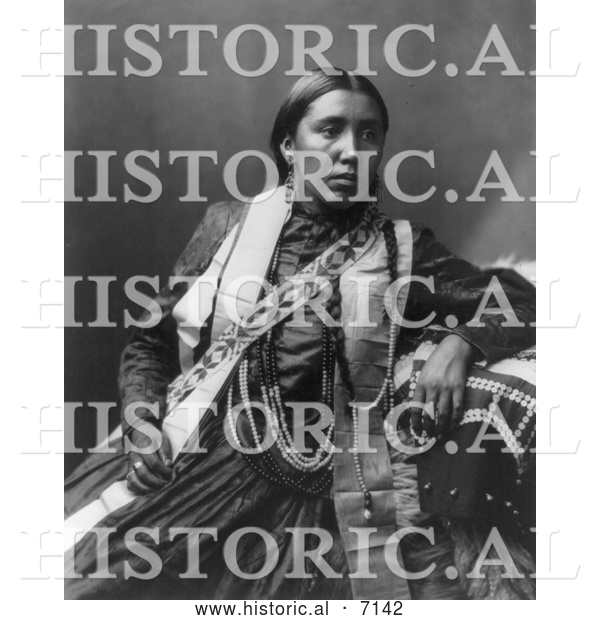 Historical Photo of Sioux Indian Woman, Susan Frost 1899 - Black and White