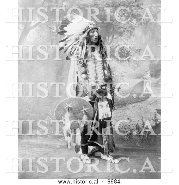 Historical Photo of Sioux Native American Named Turning Bear 1900 - Black and White