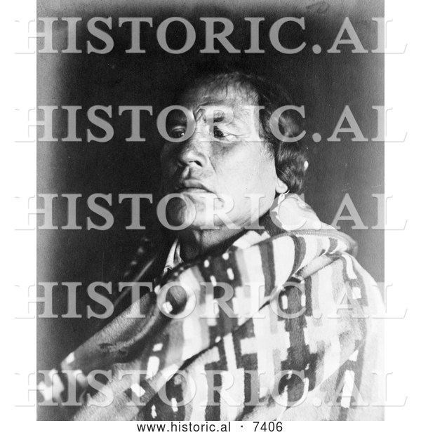 Historical Photo of Survivor of the Custer Massacre, Curly 1907 - Black and White