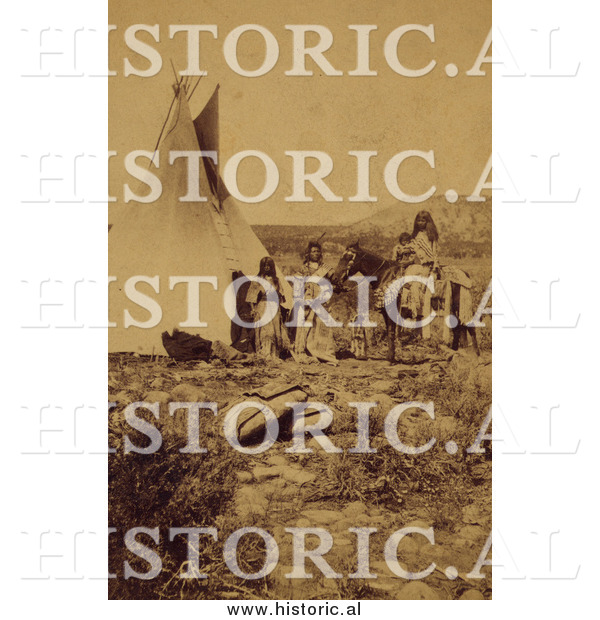 Historical Photo of Tepee of Sai-ar 1874 - Sepia