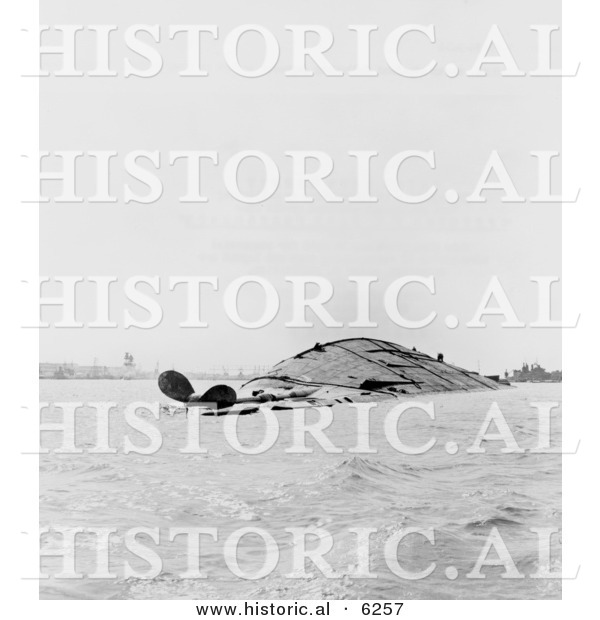 Historical Photo of the Wreckage of the USS Oklahoma Battleship