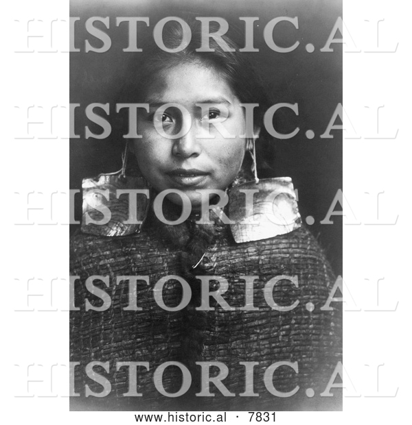 Historical Photo of Tsawatenok Girl 1914 - Black and White