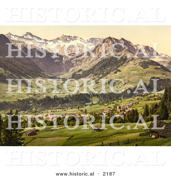 Historical Photochrom of Adelboden Switzerland