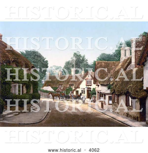 Historical Photochrom of Buildings in the Old Village of Shanklin Isle of Wight England UK