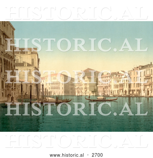 Historical Photochrom of Grand Canal, Venice, Italy