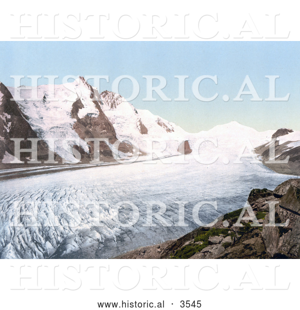 Historical Photochrom of Grossglockner Mountain and Johannisberg in Carinthia