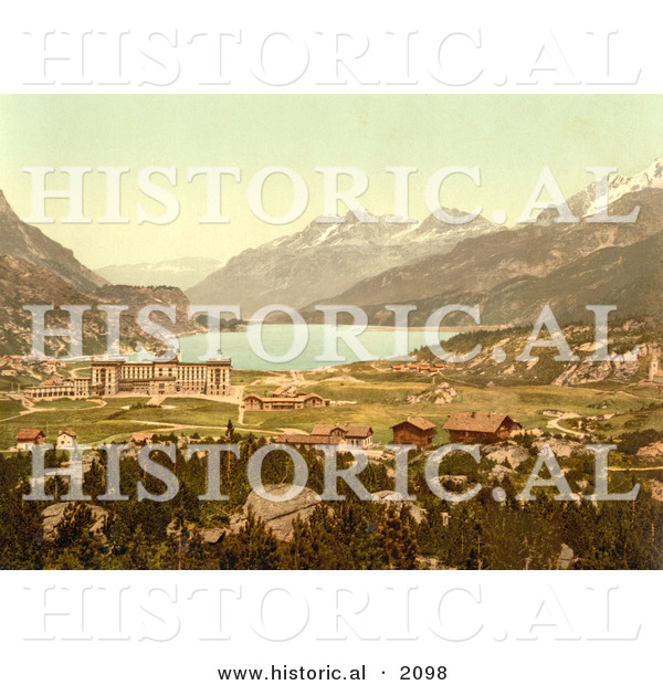 Historical Photochrom of Maloja in Switzerland