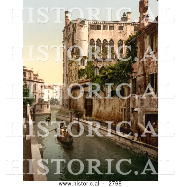 Historical Photochrom of Rio San Trovaso, Venice