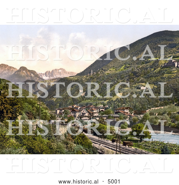 Historical Photochrom of Rosengarten, Tyrol, Austria