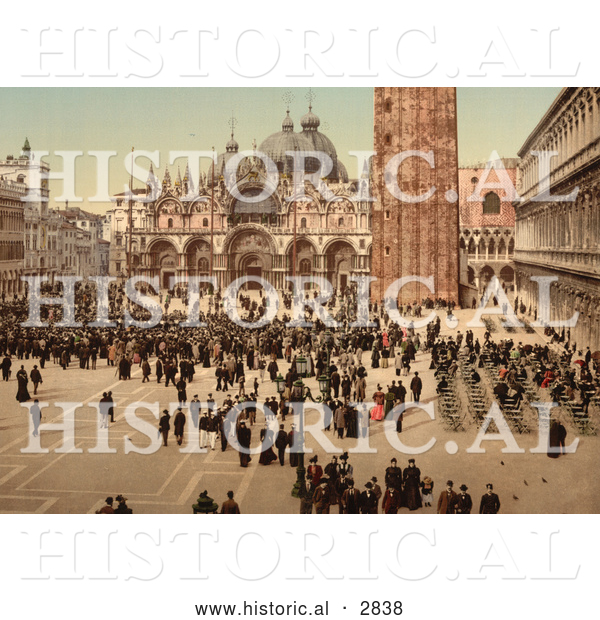 Historical Photochrom of St Mark’s Square, Venice