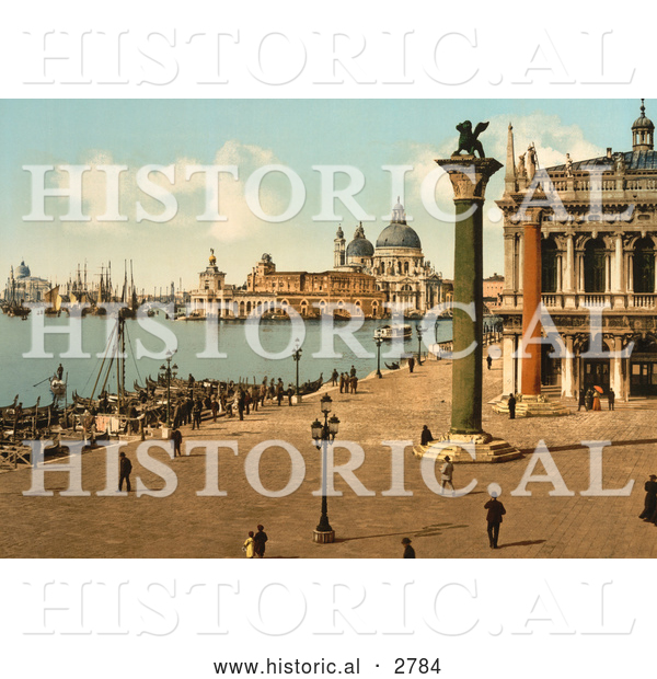 Historical Photochrom of St Marks, Venice, Italy