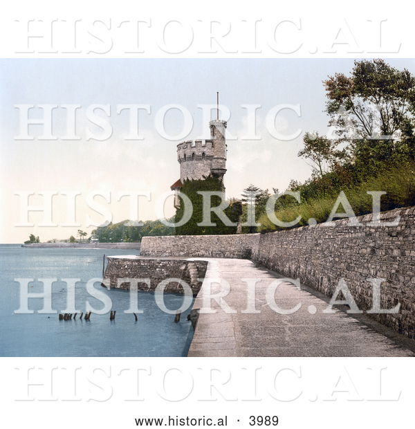 Historical Photochrom of the Appley Tower in Ryde Isle of Wight England UK