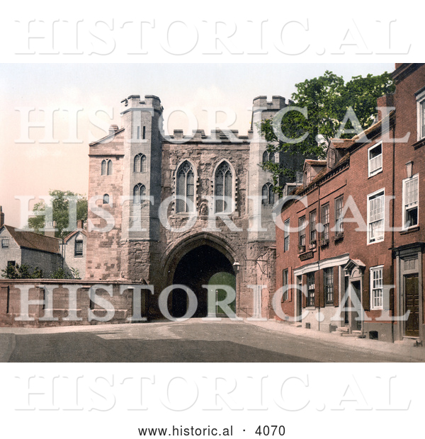 Historical Photochrom of the Edgar Tower in Worcester Worcestershire West Midlands England