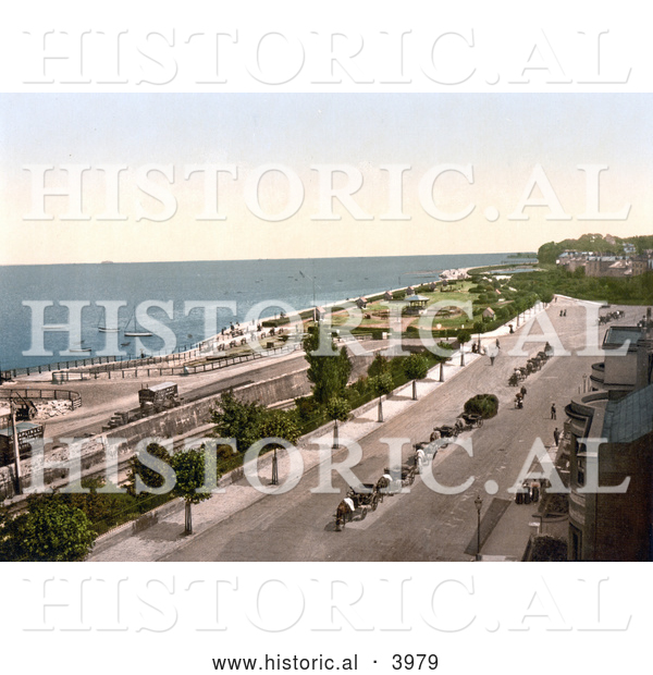 Historical Photochrom of the Esplanade and Waterfront of Ryde Isle of Wight England UK