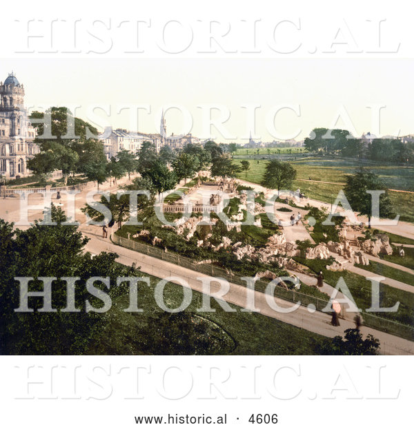 Historical Photochrom of the Harrogate Stray in North Yorkshire England