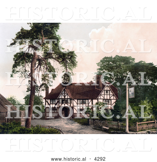 Historical Photochrom of the Historical Speldhurst Inn in Royal Tunbridge Wells in Kent England