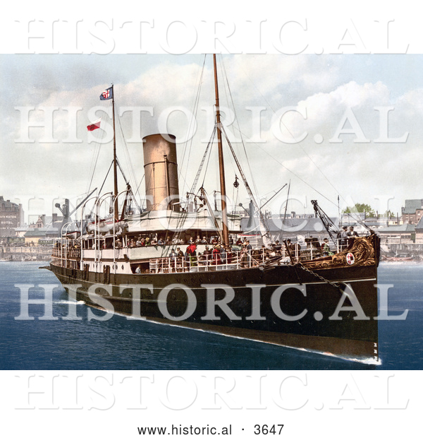 Historical Photochrom of the Steamer Boat Lydia