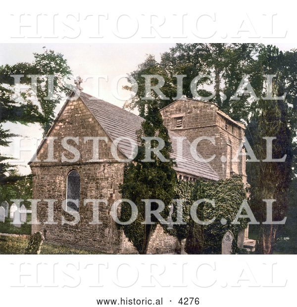 Historical Photochrom of the Studland Church in Swanage Dorset England UK