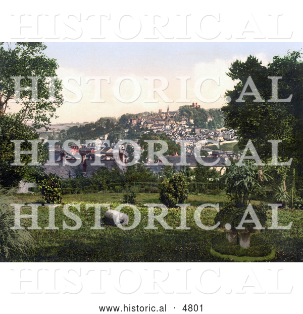 Historical Photochrom of the Town of Launceston Cornwall England United Kingdom