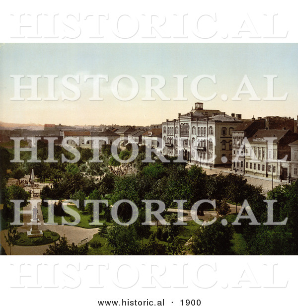 Historical Photochrom of the University of Belgrade, Serbia