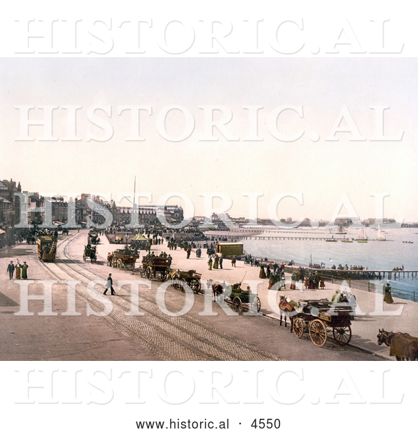 Historical Photochrom of the West Promenade Along the Coast InMorecambe Lancashire England UK