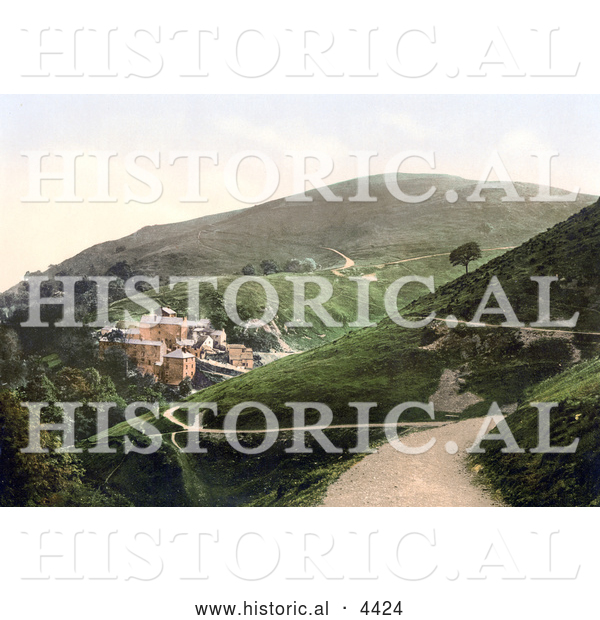 Historical Photochrom of the Worcestershire Beacon Hill in West Malvern, Malvern Hills, Worcestershire, England