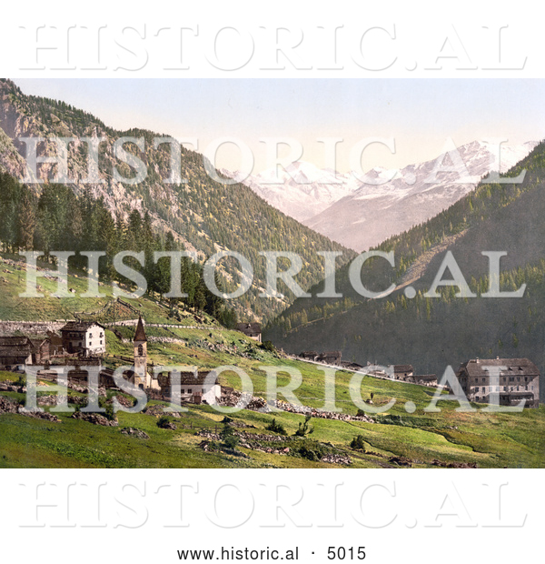 Historical Photochrom of Tre Croci with a View Towards the Weisskogl (Weisser Knott), Tyrol, Austria