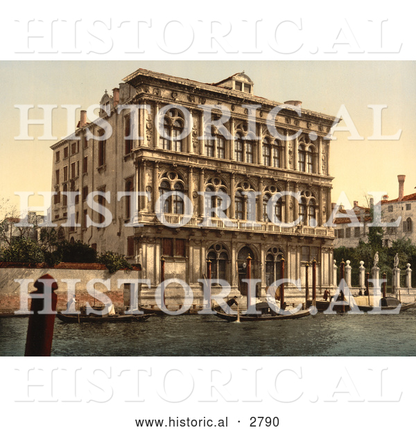 Historical Photochrom of Vendramin Calergi Palace