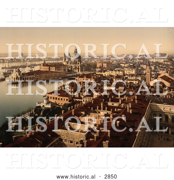 Historical Photochrom of Venice, Italy