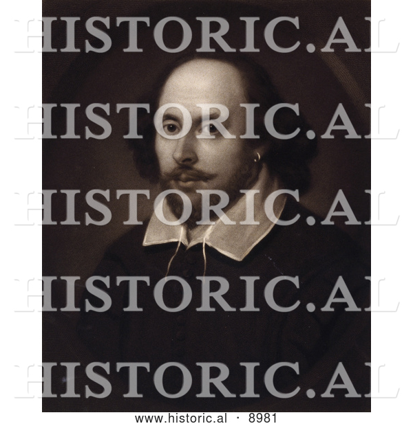 Historical Portrait Illustration of William Shakespeare