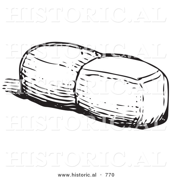 Historical Vector Illustration of a Loaf of Bread - Black and White Version
