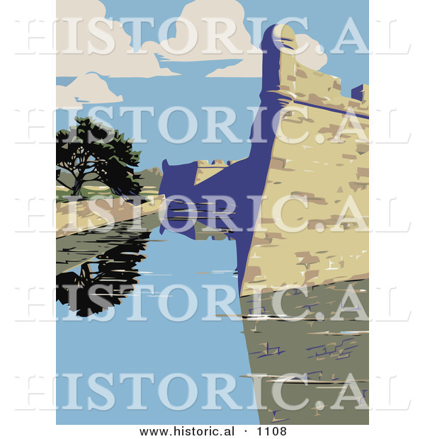 Historical Vector Illustration of the Castillo De San Marcos in St. Augustine, Florida