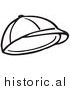 Clipart of a Child's Hat - Black and White Line Drawing by Picsburg